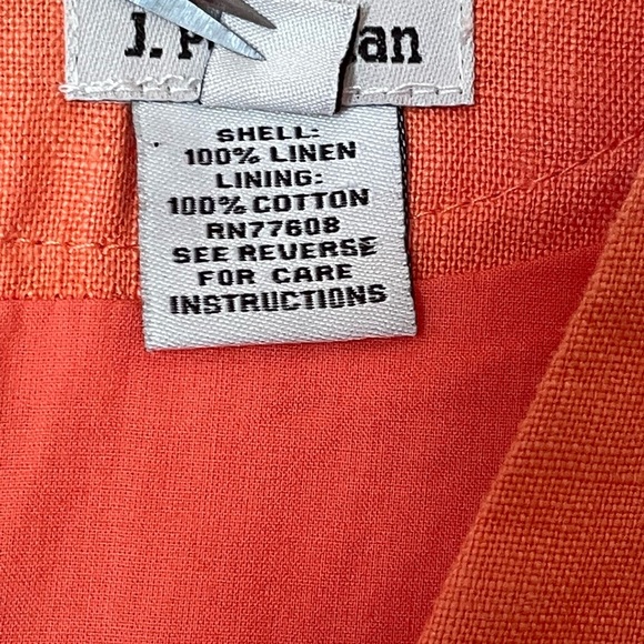 J. PETERMAN Linen Midi Dress Orange Sleeveless Retro Women's Sz 0 XS - Picture 6 of 15